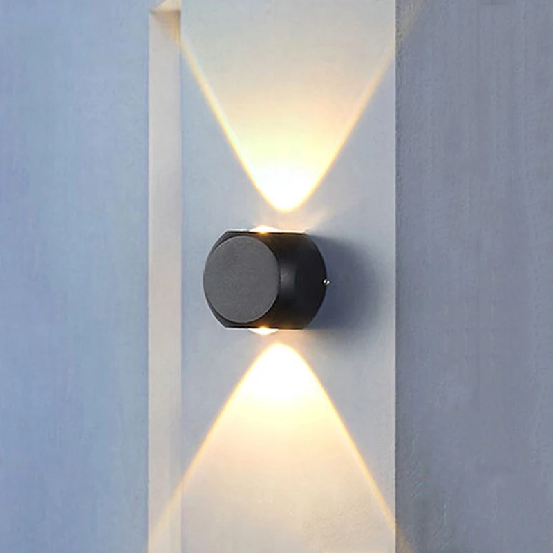 Hemisphere Four Sides Wall Light Up Down Led 4W Bedside Corridor Home Decor Background Sconce Balcony Garden Outdoor Wall Lamp