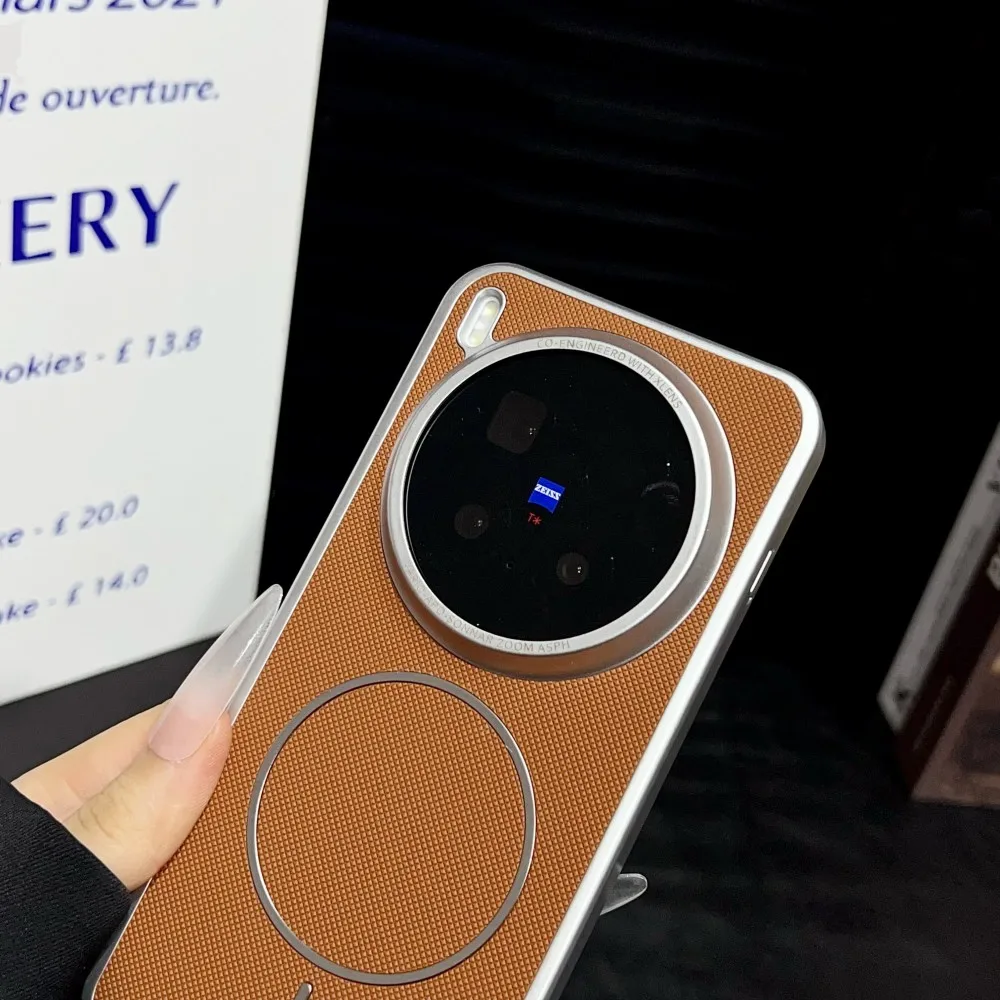 حافظة لهاتف VIVO X300 Pro فاخرة صلبة PU شحن لاسلكي مغناطيسي غطاء خلفي لهاتف VIVO X300 X300Pro #4