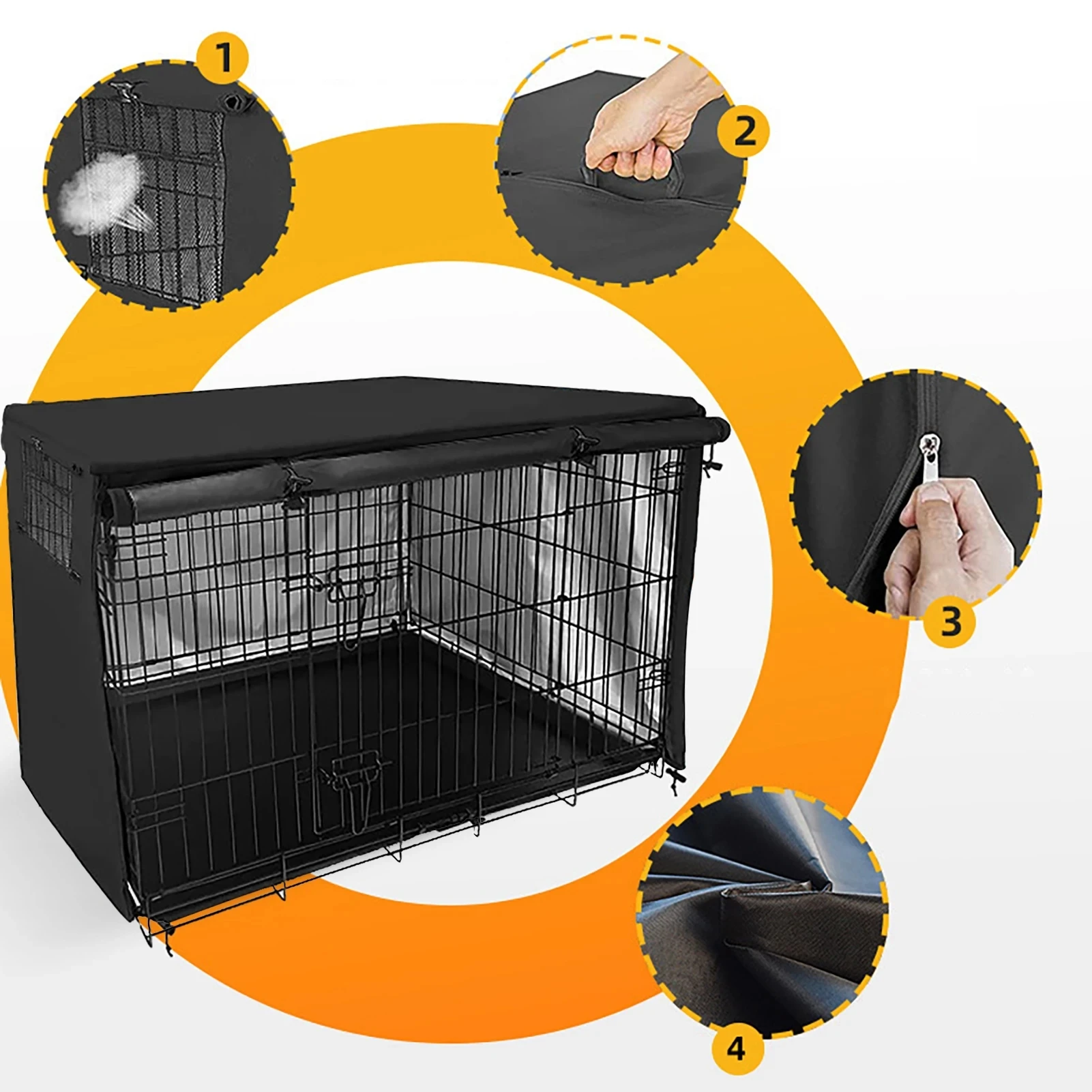 Waterproof dog Cage Collapsible Dog Cage CoverCover Oxford Fabric Outdoor Dog Tent Parrot Rainproof Accessory Pet Supplies