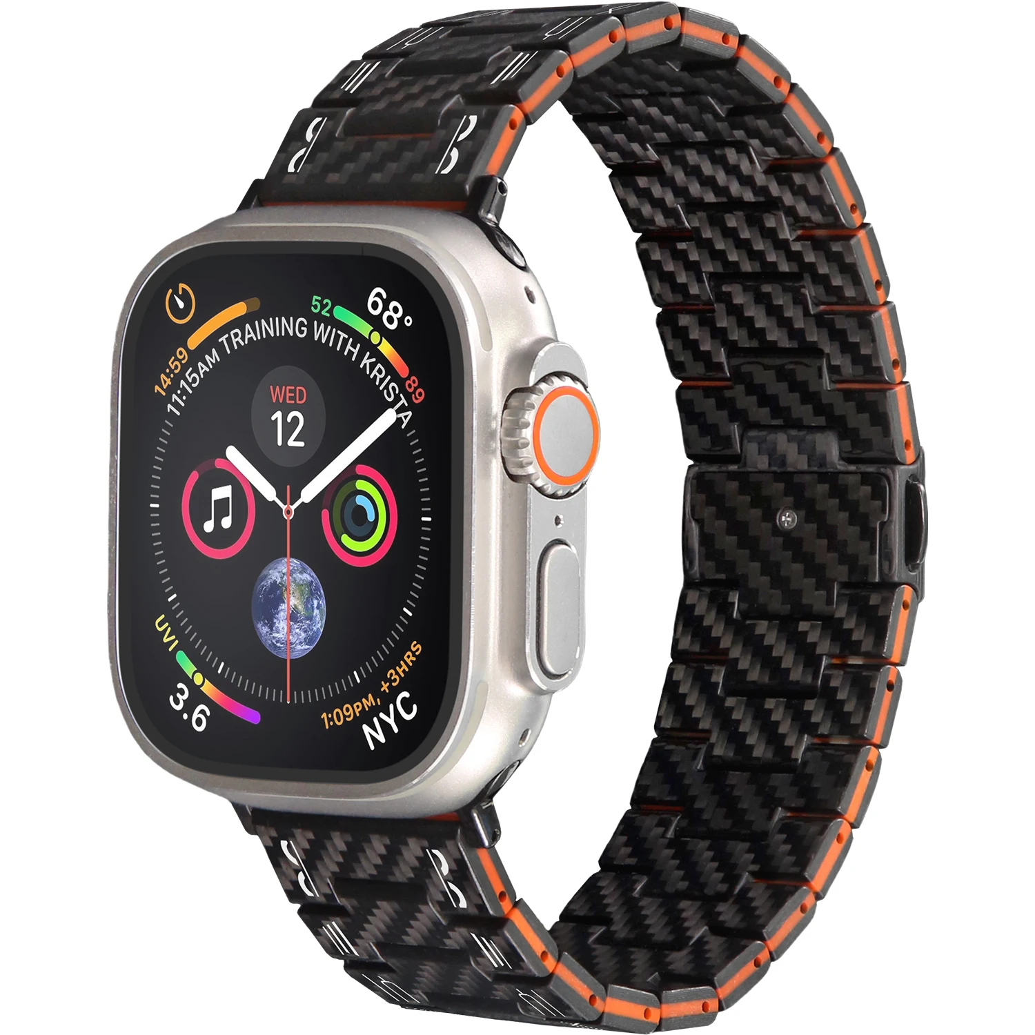 

Ultra-Thin & Feather-Light Full Carbon Fiber Band for Apple Watch | Haflyer Minimalist Strap for Max Comfort | Fits Series 9/8/7