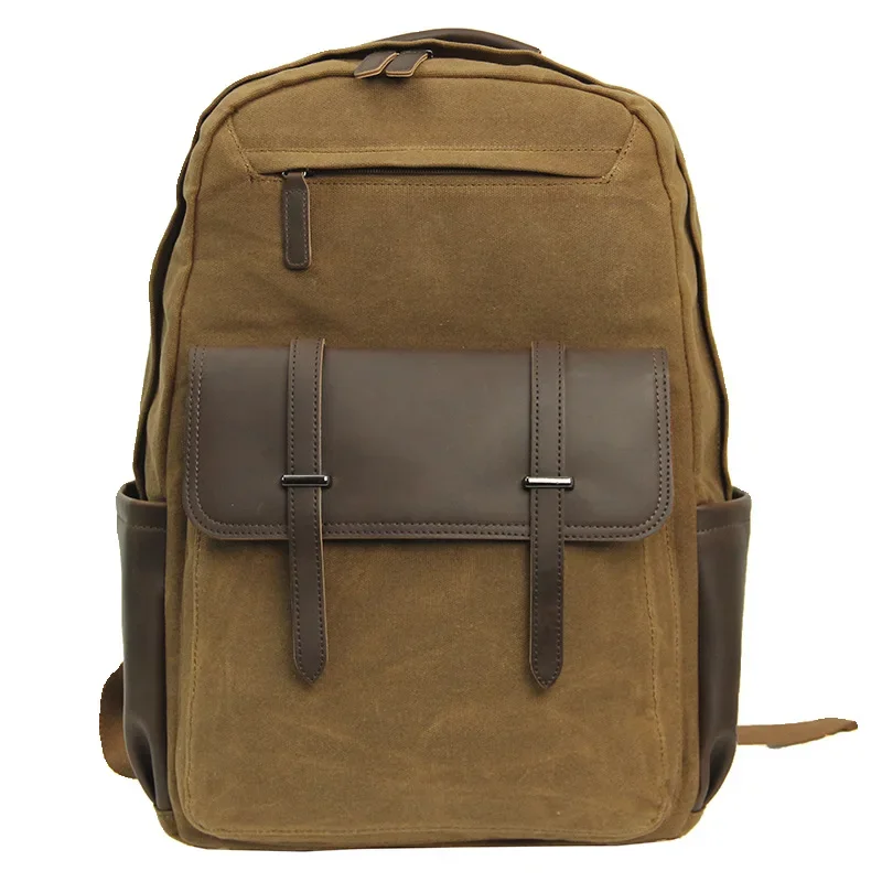 Stylish Canvas Backpack for Men, Multi-functional Travel Daypack School Bag