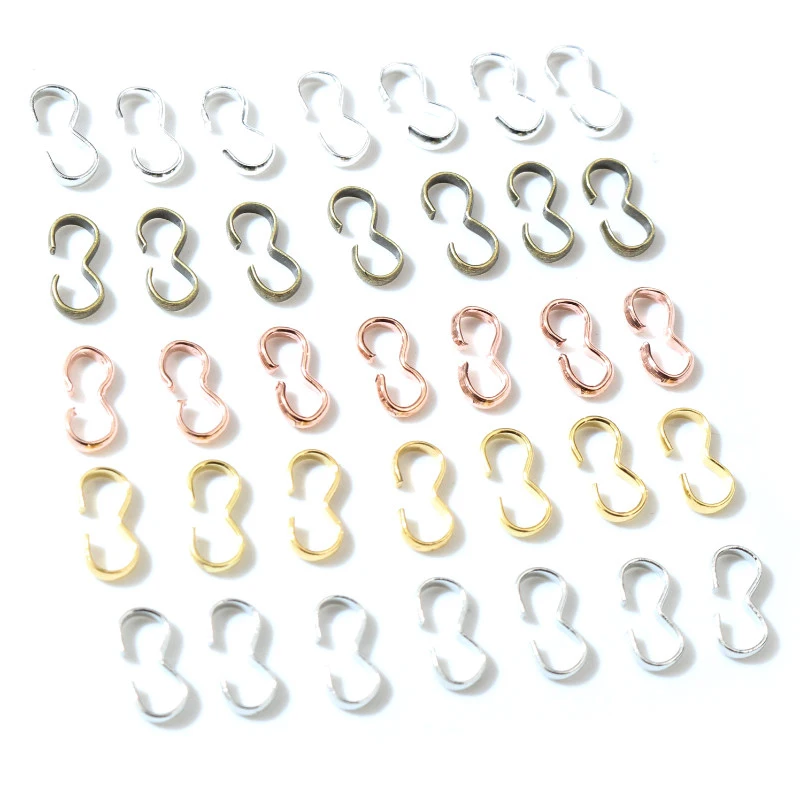 8x4 13x6.5mm 100pcs/lot  6 Colors Pendant Necklace Buckle Clasp Connectors Bangle Bracelet For Cameo Jewelry Accessories for DIY