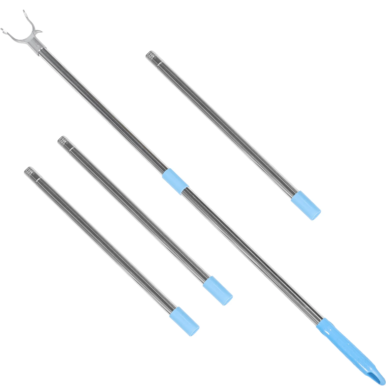 

Telescoping Clothes Drying Pole 5 Sections Aluminum Extendable Laundry Rod 201cm Blue Wardrobe Closet Reach Stick