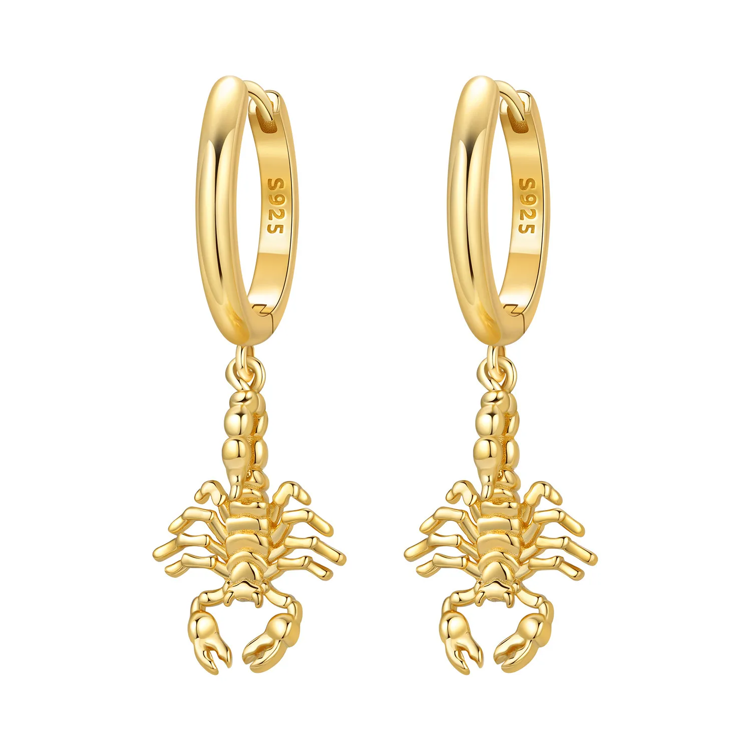 CYCUFF 925 Sterling Silber 18k Golden Scorpion Ohrringe Original Schmuck Tropfenohrringe Schmuck Party Jubiläumsgeschenke