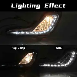 DRL LED Daytime Running Light Fog Lamp For Hyundai Accent 2012 2013 2014 2015 2016 2017 Car Auto Headlight Waterproof Daylights
