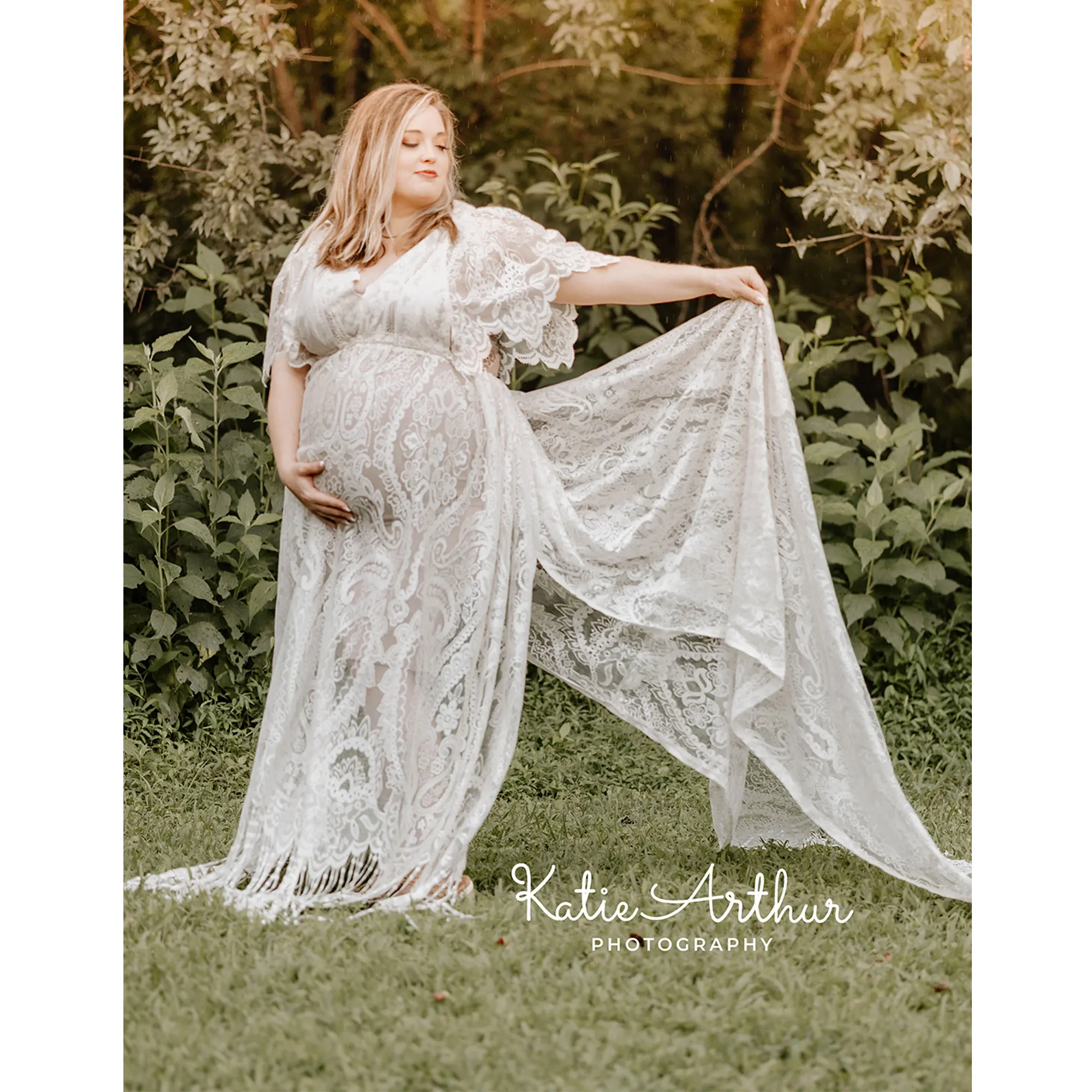 Don&Judy Boho Lace Floral Wedding Dress Vestido De Noiva With Tassel Long Prom Evening Party Gown Maternity Pregnant Photography