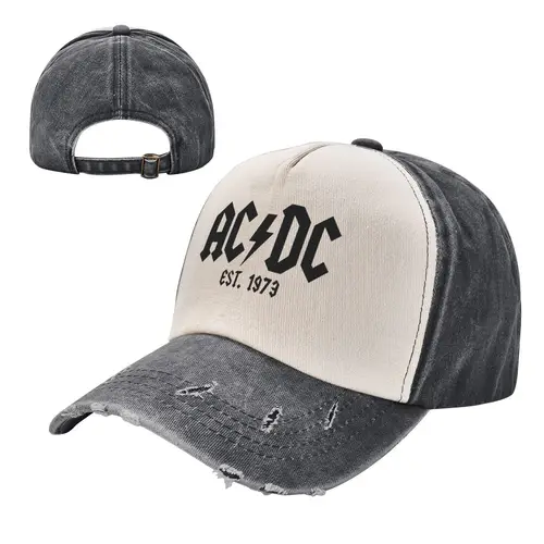 Imagen 2 del producto AC-DC Gorras de béisbol Moda Sombreros lavados desgastados Estilo unisex Gorras de verano al aire libre Sombrero