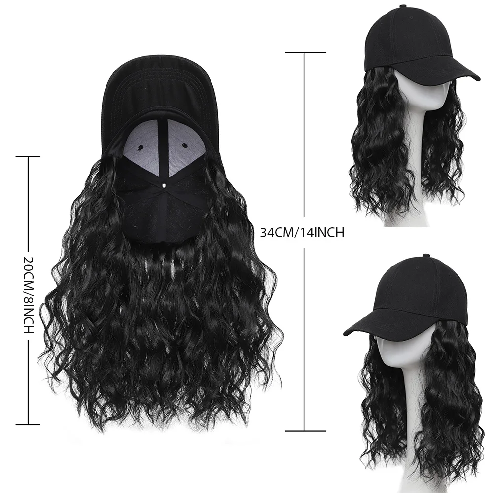 

8-дюймовая синтетическая шляпа, парик, шиньон для женщин, бейсболка с короткими волнистыми вьющимися волосами, регулируемая шляпа для женщин на каждый день