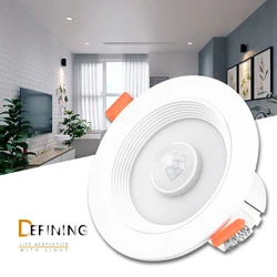 20W 15W 10W 5W czujnik ruchu PIR Downlight AC85-265V wpuszczana lampa sufitowa do korytarza salon oświetlenie dekoracyjne do kuchni