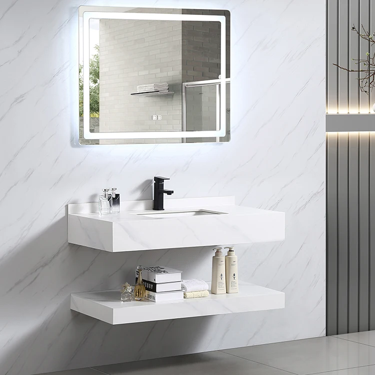 Basin Cabinet Modern Hotel Solid Surface Ceramic Bathroom Sink