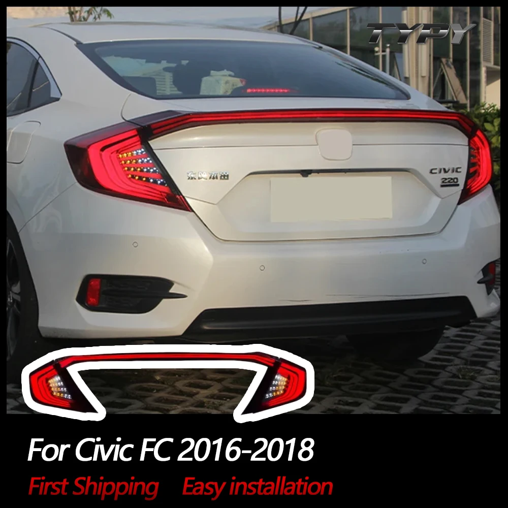 

LED Taillights for Civic FC 2016-2018 Full-LED Tail Lights With Spoiler Lights Plug and Play