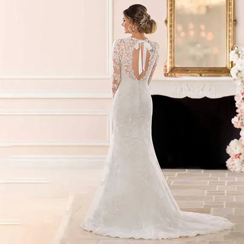 Abiti da sposa da donna Fair per la sposa 2024 con scollo a V cinghie di perline Appliques di pizzo abito da sposa per le donne