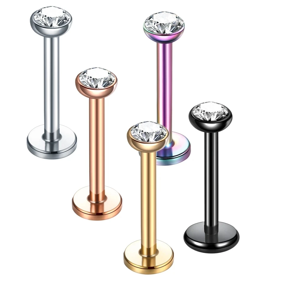 1Pc Stainless Steel Ear Tragus Helix Piercing Monore Ring Labret Stud Lip Ring Cartilage Ear Piercing Body Jewelry for Women Men