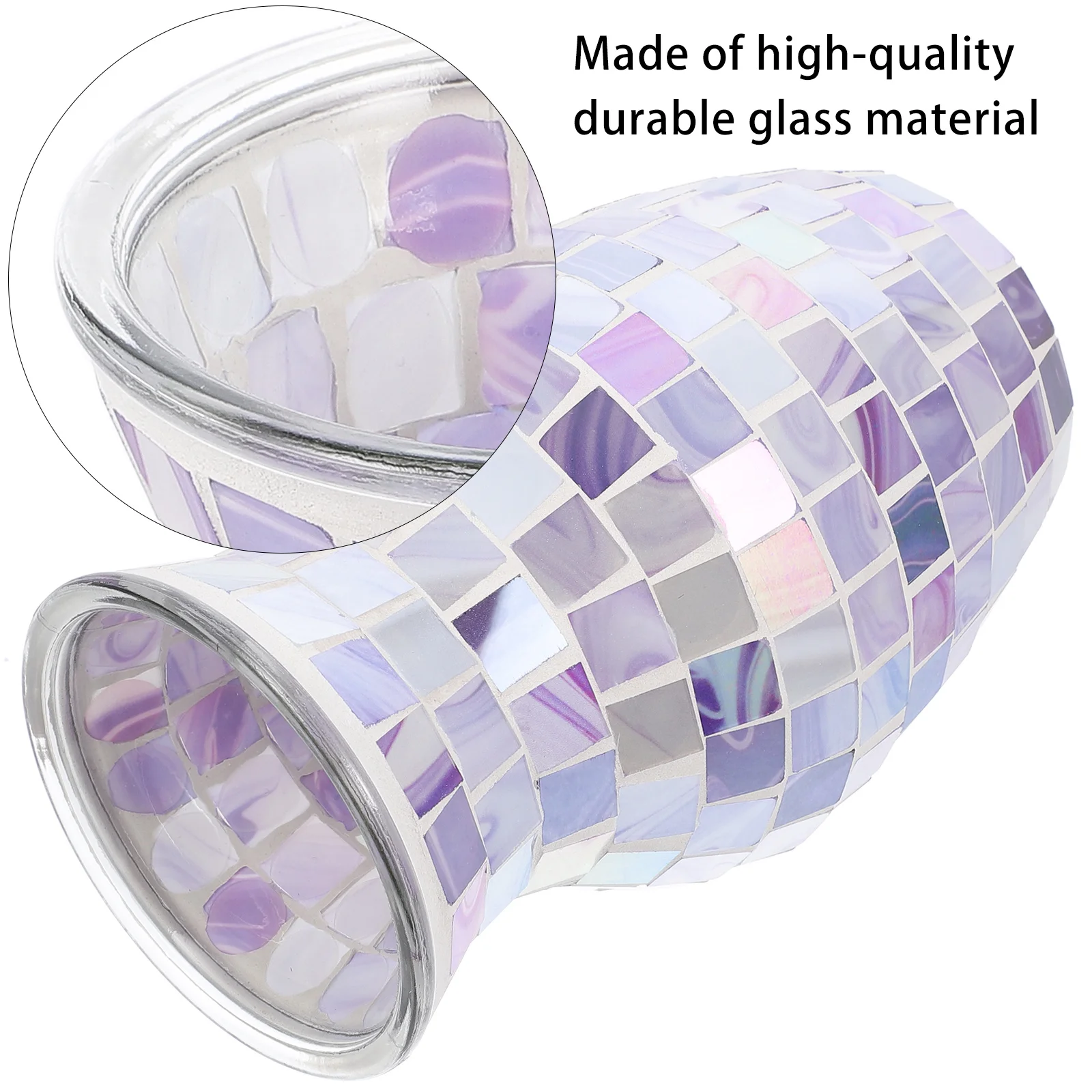 

1Pcs Mosaic Glass Vase Practical Colorful Flower Pot for Home Office Decoration Creative Glass Vase Practical Flower Bottle