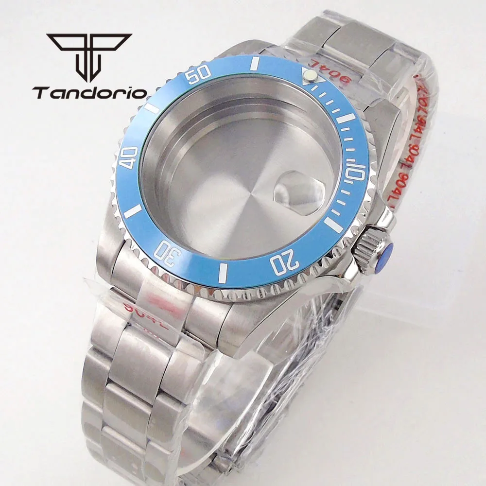 

Stainless Steel 200m Dive 40mm Watch Case Bracelet Rotating Blue Bezel Sapphire Screw Crown Fit NH34 NH35 NH36 ETA2824 PT5000