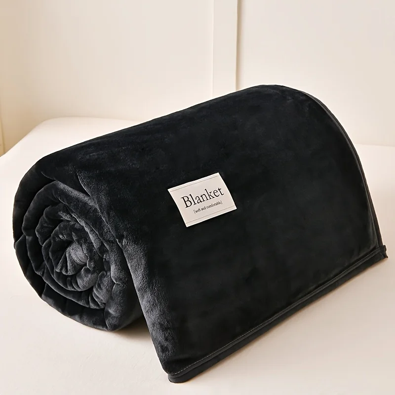 

Solid Color Flannel Blanket Cozy Throw Sofa Blanket Nap Blanket Air Conditioning Blanket Home Use Outdoor Travel Bedroom