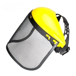 Stainless Steel Garden Grass Trimmer Safety Helmet Hat With Full Face Mesh Protective Mask For Brush Cutter Forestry Protection