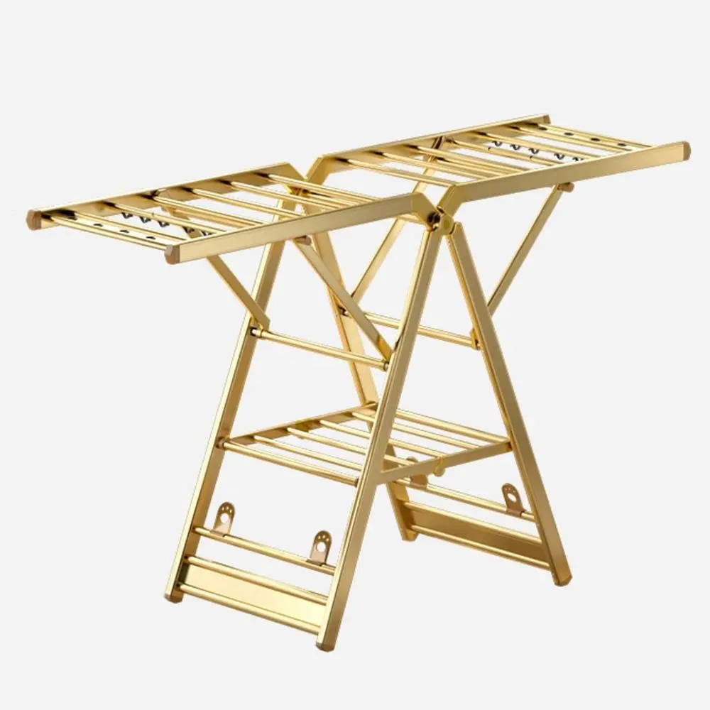 

Складная сушилка для белья из нержавеющей стали - большая, регулируемая по высоте, с подставками для обуви и полотенец