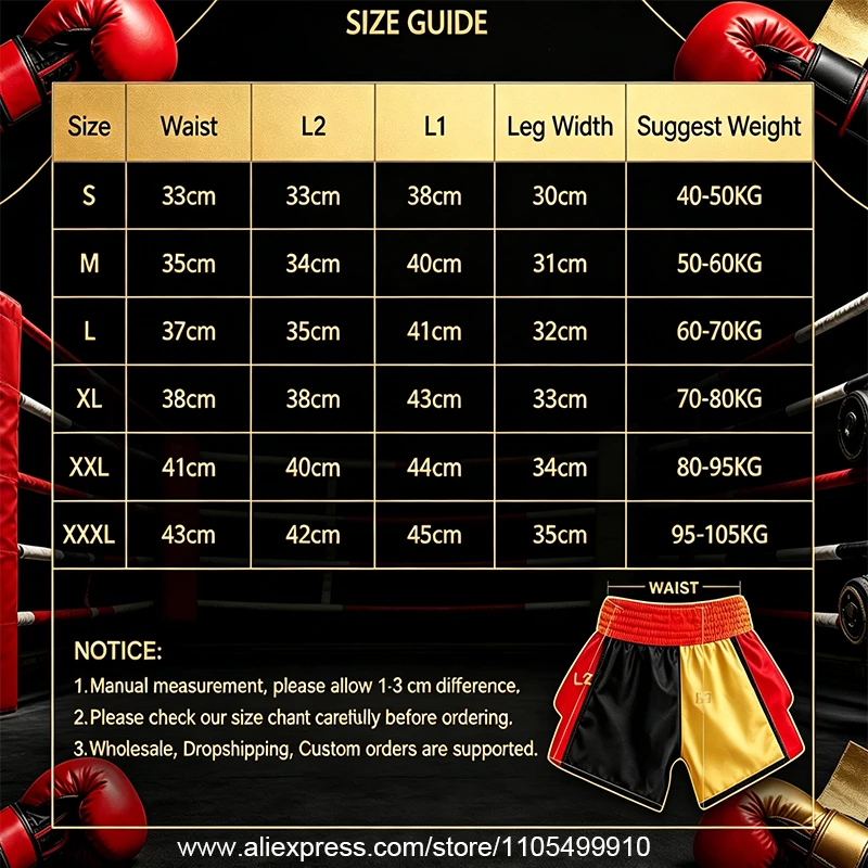 Skull Print Muay Thai Shorts Satin Elastic Waist Side Split Fight Trunks Unisex Men Women Lightweight Boxing Kickboxing Pants