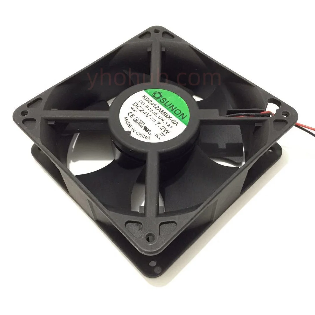 

SUNON KD2412AMBX-6A (2). B2246. GN.121 DC 24V 7.2W 120x120x38mm 2-wire Server Cooling Fan