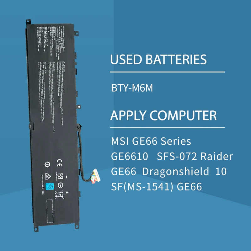 Somi BTY-M6M bateria do portátil para msi schöpfer 15, a10sd, a10sf, gs66 stealth 10sfs, 10sgs, 10se-045, 10ug, ge66