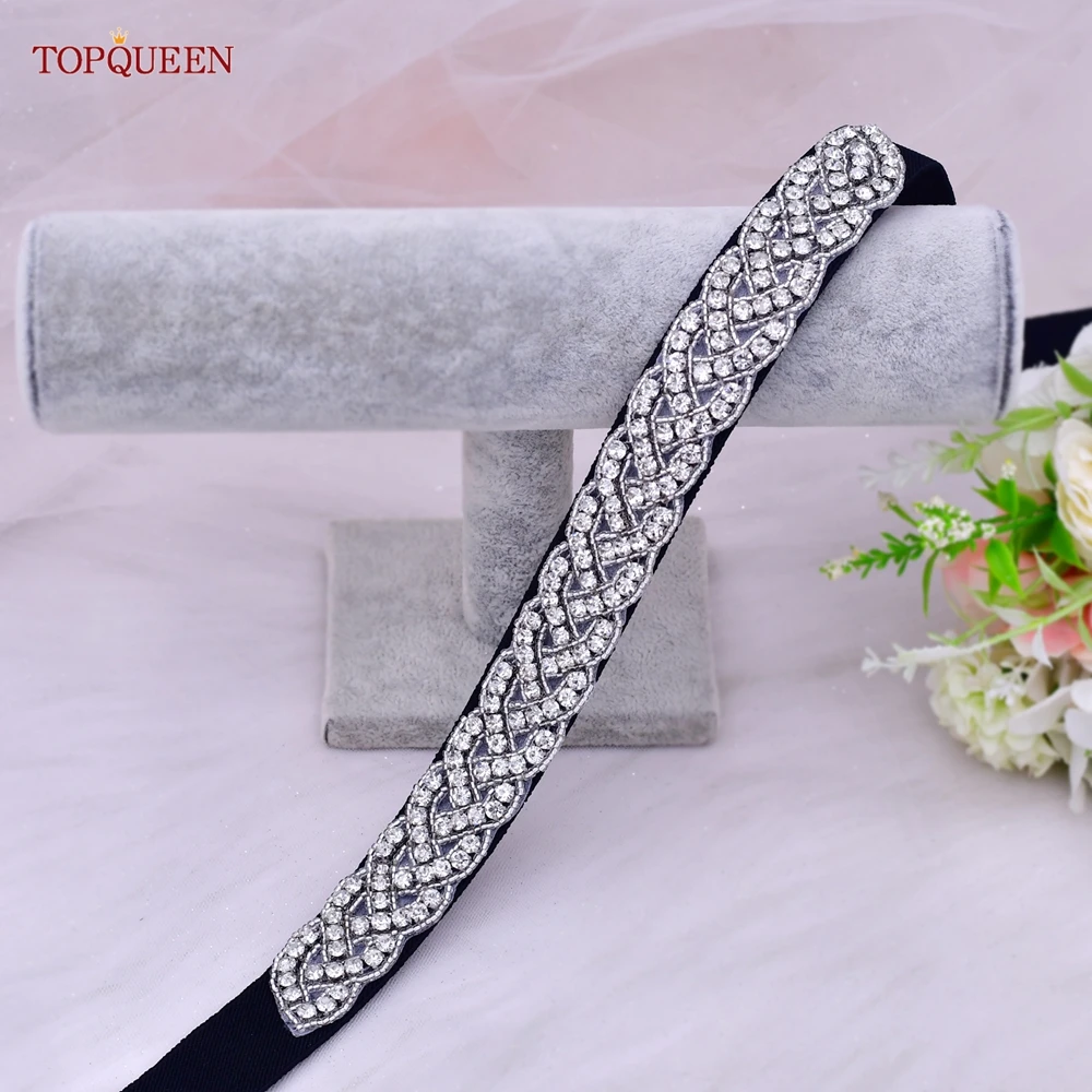 TOPQUEEN S216-D Fashion Women Belts  Female\'s Shiny Luxury Diamonds Sash Party Dress Girls For Skirts