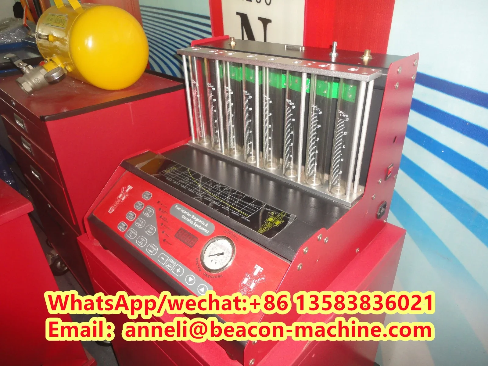 BEACON Machine BC-8H Gasoline fuel injector nozzle test bench BC-8H 8 cylinder petrol injector tester and cleaning machine
