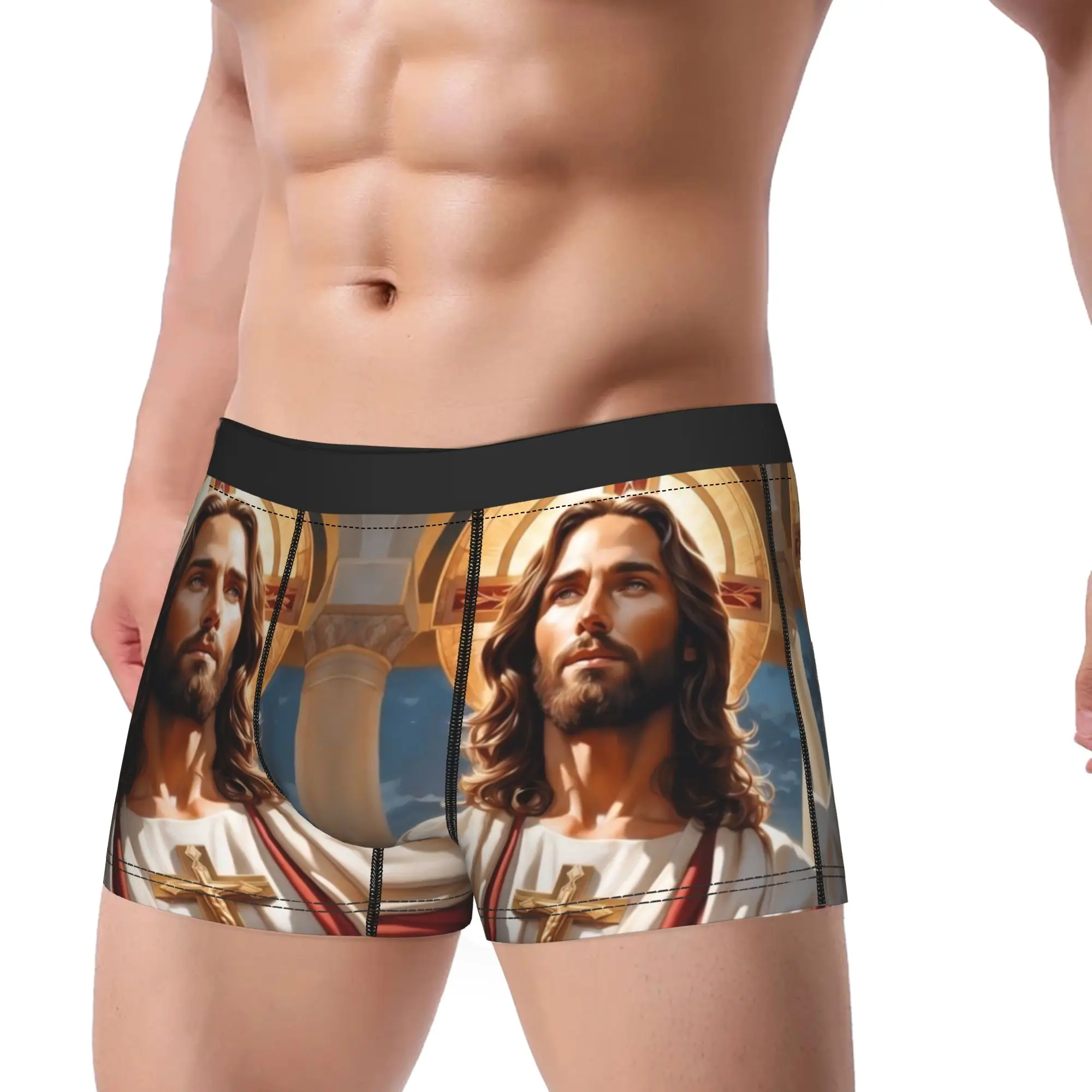Man Christianity Jesus Christ Boxers FunnyGift Underwear Religious Catholic Faith Boxer Underpants