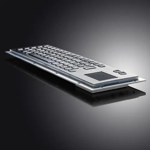 Panel Mount Waterproof IP65 Rugged Kiosk Wired USB PS2 Stainless Steel Metal Industrial Keyboard With Touchpad - Image 5