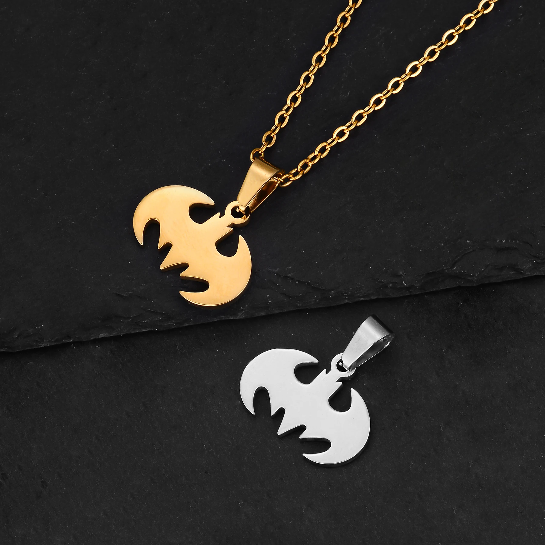 Großhandel 4 Stück/Set Fledermaus-Anhänger Edelstahl-Charms für DIY-Schmuckherstellung Halsketten-Anhänger Halloween-Geschenk – Detail 6