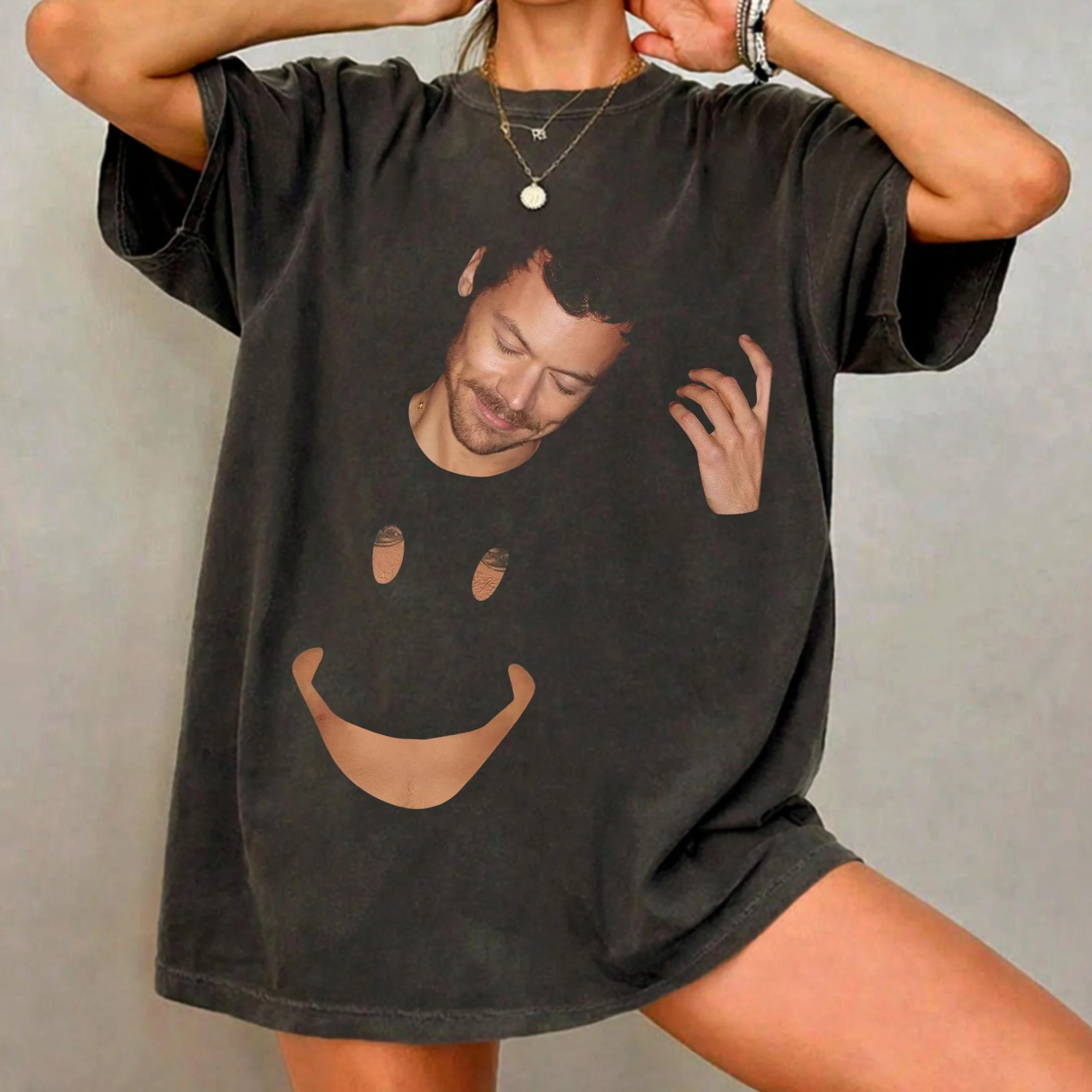 Harry Styles Together Smiling Face Shirt, 2026 Tee, Vintage HS Grafikshirt, Retro-Pop-Musik-Fan-Bekleidung – Detail 8