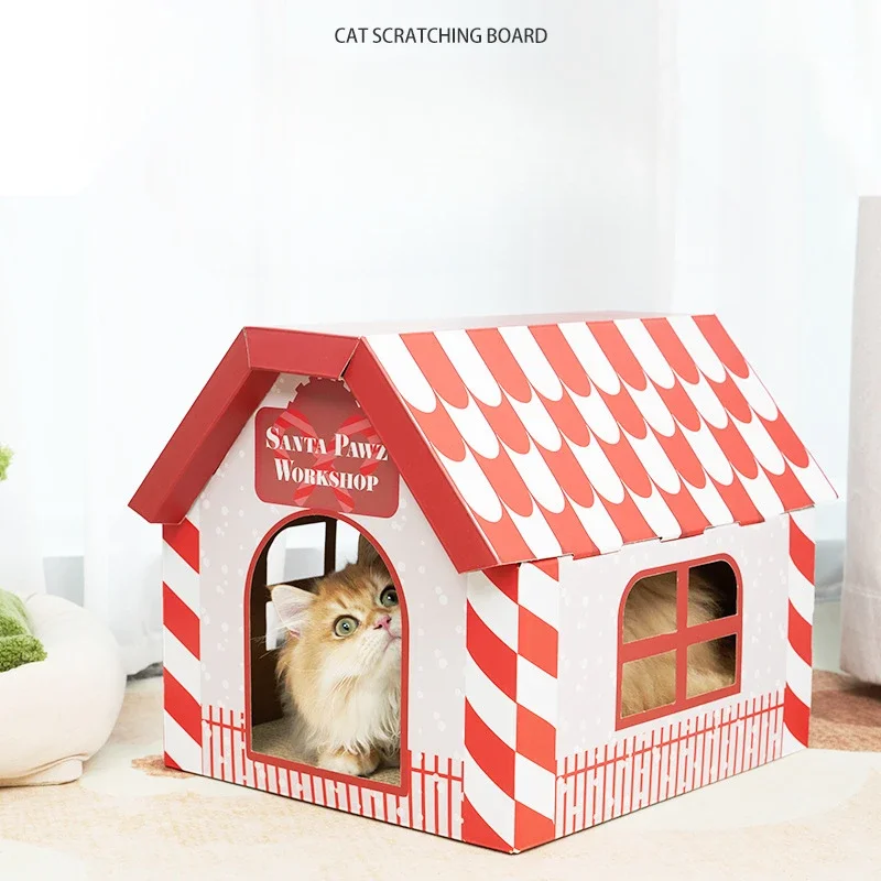 Christmas Holiday Cat Litter Corrugated Paper Wear-resistant Cat Scratch Board Dog Litter