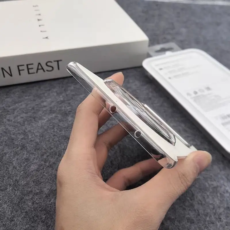 حافظة أصلية من الجلد الطبيعي لهاتف هواوي ميت X6 غطاء حامل واقٍ لهاتف الكمبيوتر الصلب مع مسند لهاتف Matex6