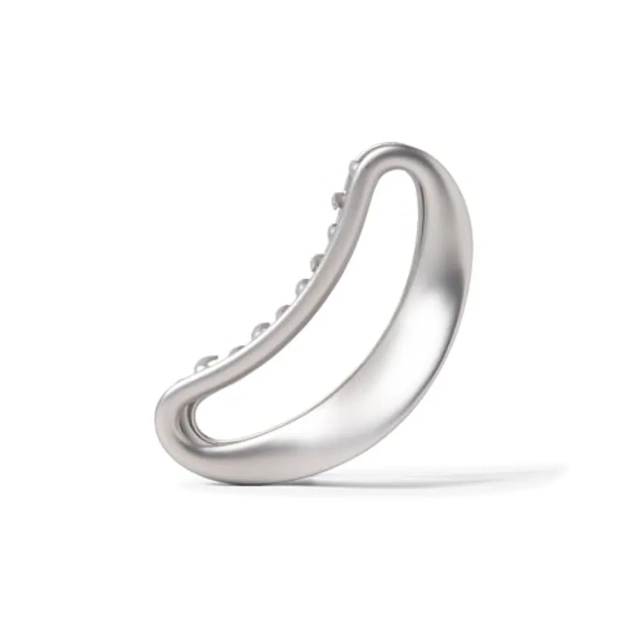 

Everyday cute hair accessory for updos half-up styles: large metal matte silver claw clip with strong hold, sculpted silver fin