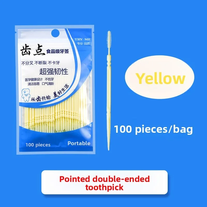 Interdental Silicone Brushes 100 Units Dental Toothpicks Brush Between Teeth Silicone Toothpicks With Thread Oral Cleaning Tools