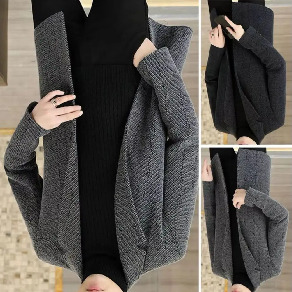 

Comfortable Winter Jacket Breathable Coat Stylish Men's Woolen Coat with Lapel Pockets for Cold Weather Wear Single Breasted