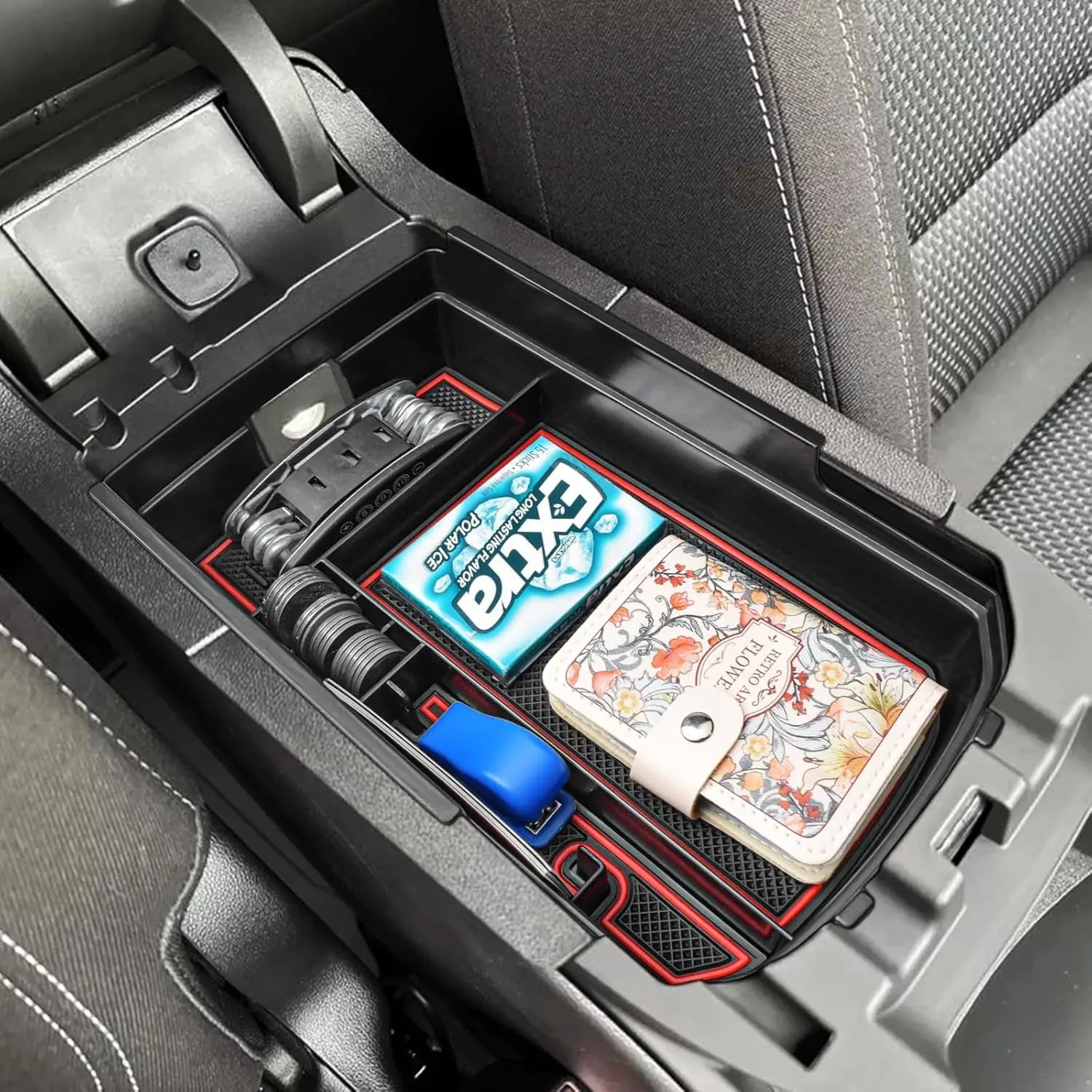 

Center Console Organizer Tray Compatible with GMC Terrain 2018-2024 Accessories Center Console Organizer Car Armrest Storage Box