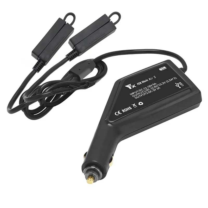 For Mavic Air 2 Car Charger Fully Charge 2 Batteries for About 100 Minutes，dual Battery Car Charger For Air2s