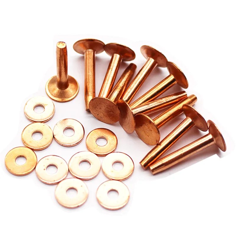 Solid Brass Copper Leather Rivets And Burrs 9mm 10mm 11mm 12mm For Leather Craft DIY