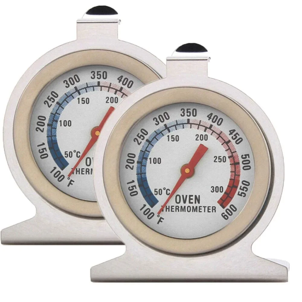 

Rigorous 2-piece Stainless Steel Dial Oven Thermometer, Kitchen Food Cooking and Baking Temperature Range of 50-300 ° C