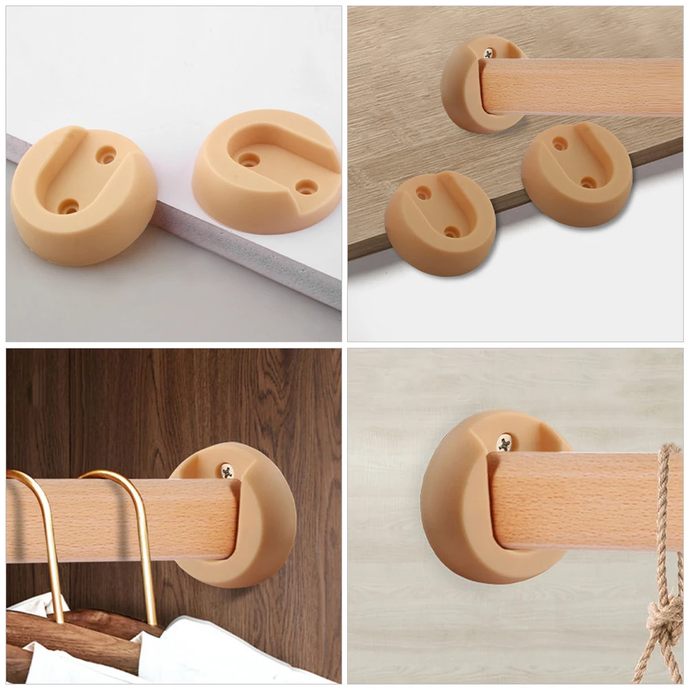 

20pcs Wardrobe Brackets Closet Pole Socket End Caps Plastic Pole Supports 20Mm Thick Pp Material Bathroom Shower Curtain Rod