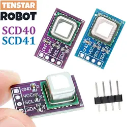 TENSTAR SCD40 SCD41 Gas Sensor Module 2.4-5.5V Detects CO2 Carbon Dioxide Temperature and Humidity Sensor I2C Communication