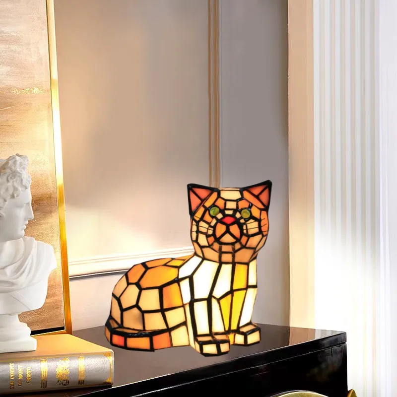 Foreign trade cross-border music Tiffany cat lamp desk lamp Creative lighting fixtures