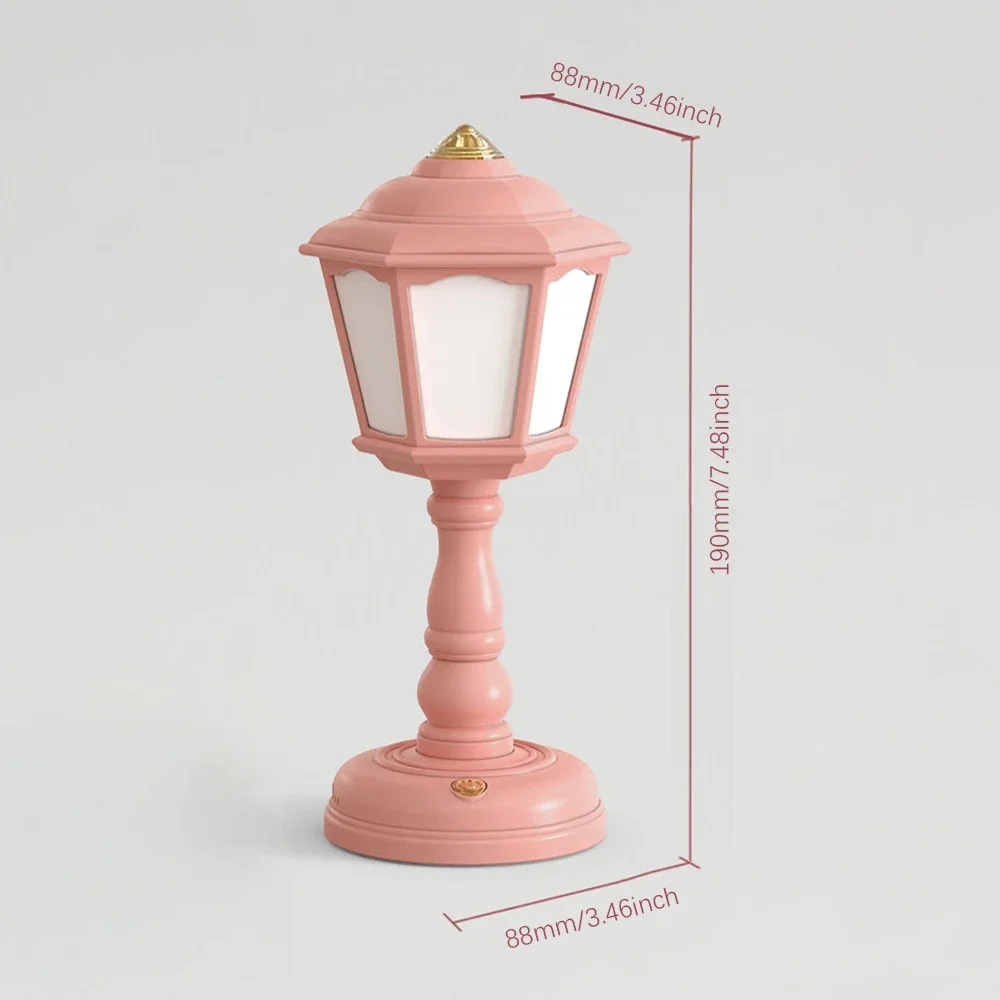 Retro Night Lights, Small Touchable Table Lamp, USB Rechargeable Atmosphere Lighting for Bedroom Kids Study Room Camp Home Decor