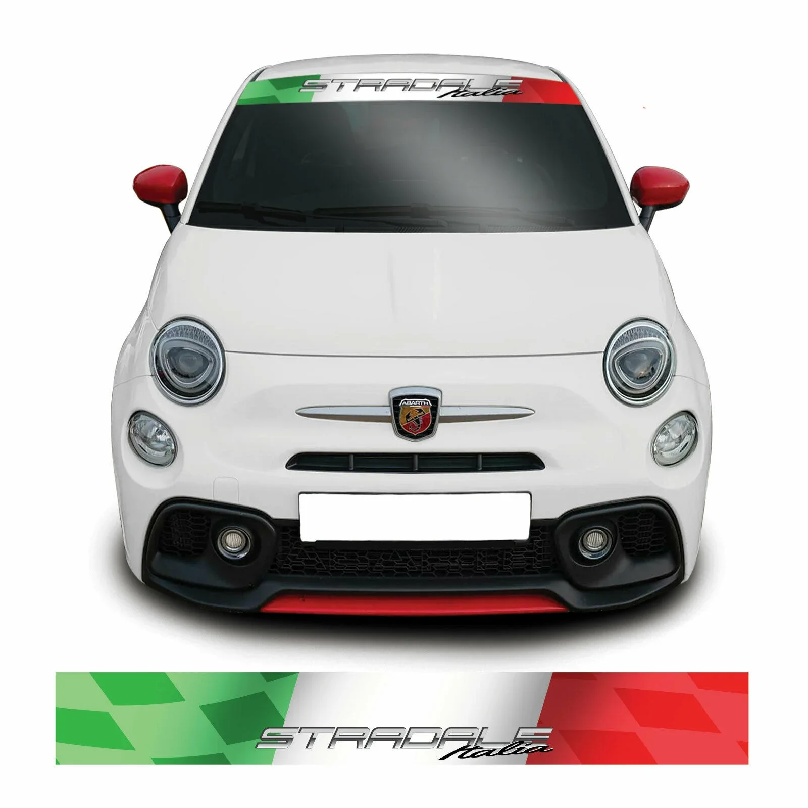 

For Stradale Italia Windscreen Sunstrip Fiat 500 Abarth Alfa Sticker Banner