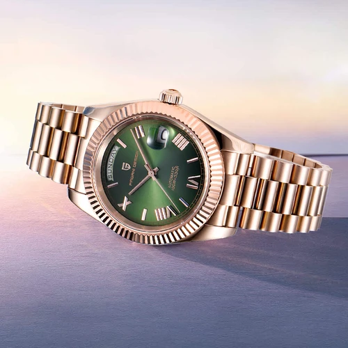 PAGANI DESIGN nuevo reloj mecánico automático de lujo DD36 de oro rosa para hombres ST16 100M reloj de pulsera de cristal de zafiro AR resistente al agua para hombres