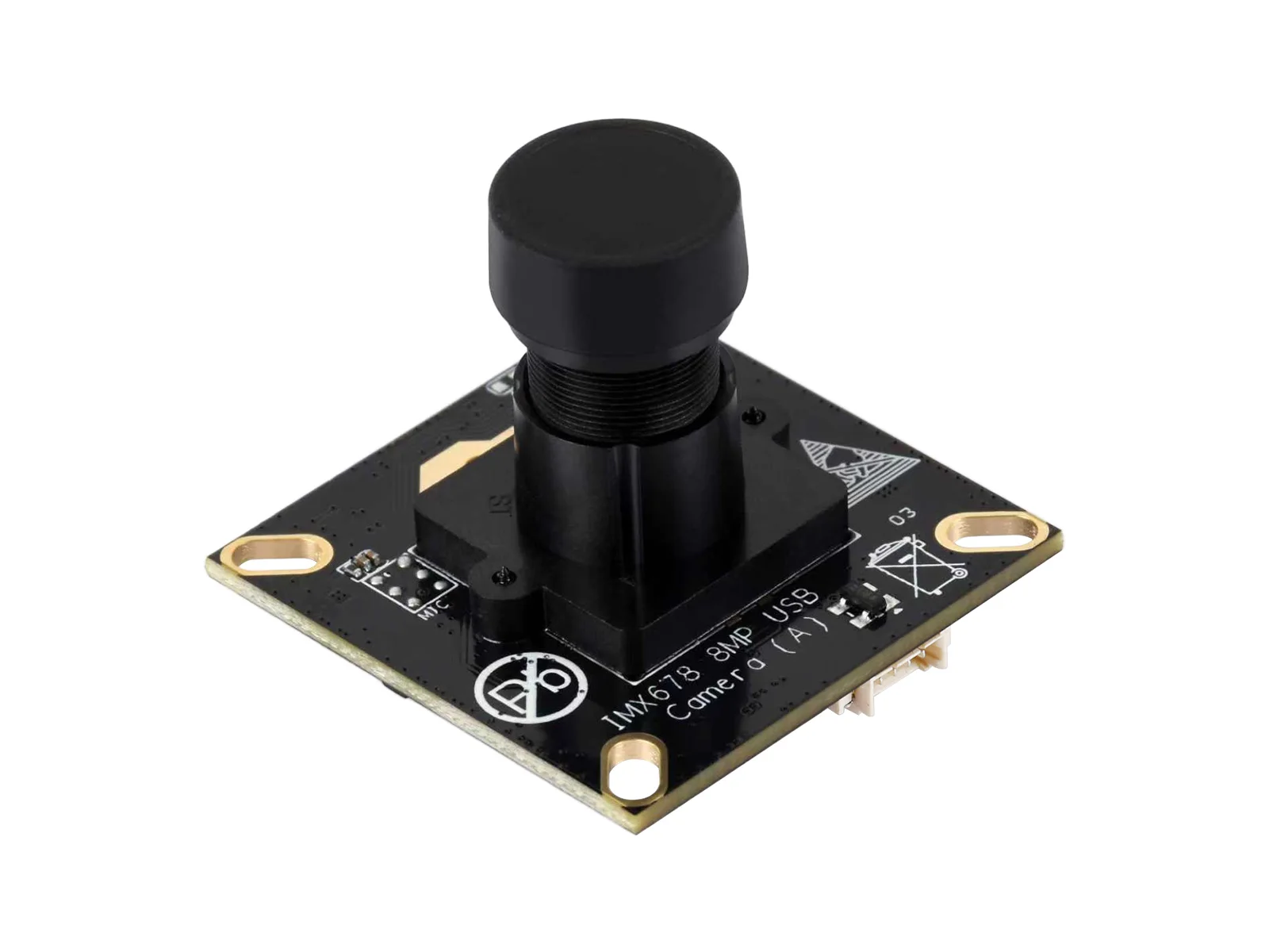 Waveshare IMX678 8MP M12 USB Camera Module, IMX678 Sensor Chip, USB2.0 Port, Better Sensitivity In Low-Light Condition