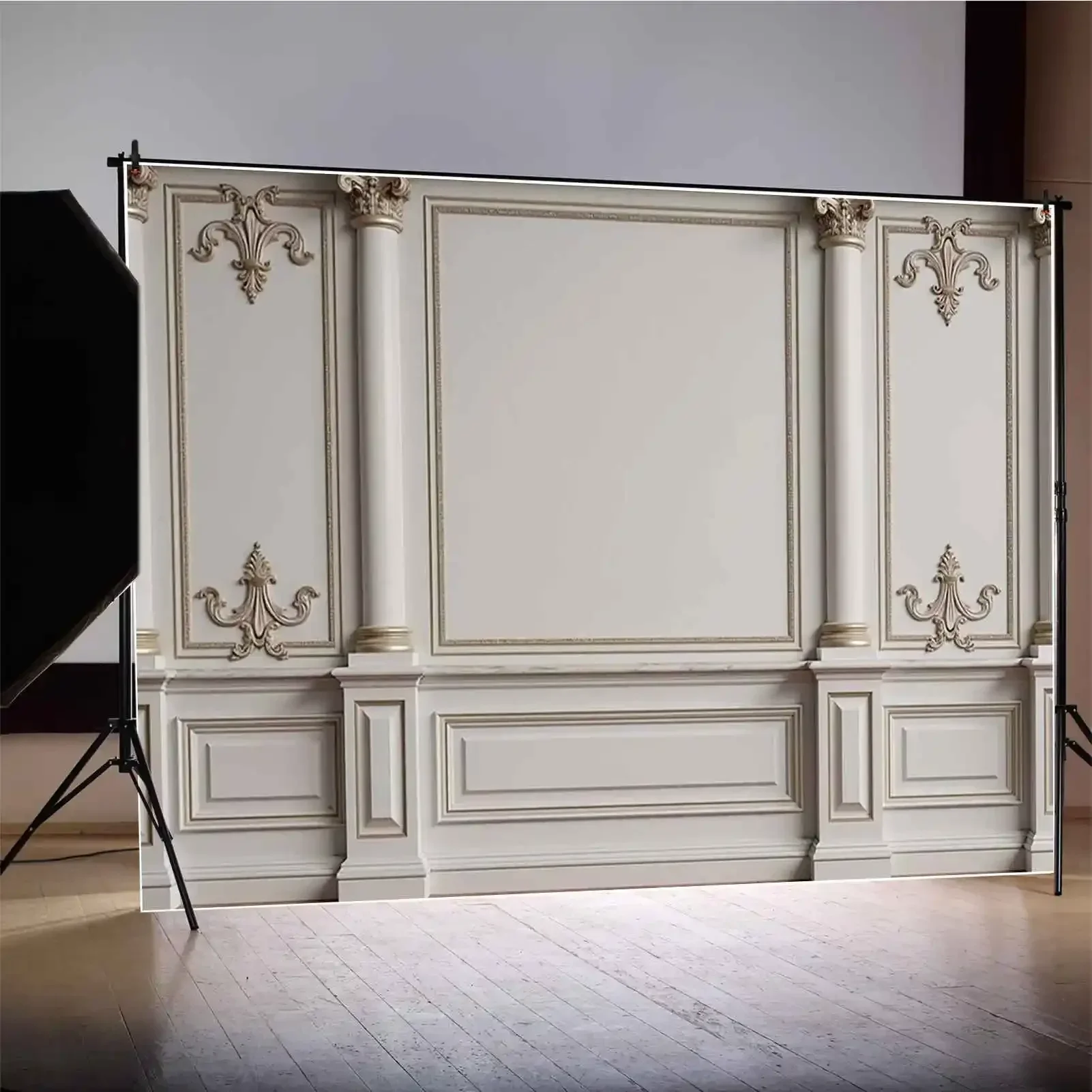 MOON.QG خمر Wainscoting الأبيض جدار خلفية الغربية الفاخرة 3D زهرة خلفية خلفية المنتج فوتوزون ديكور المنزل