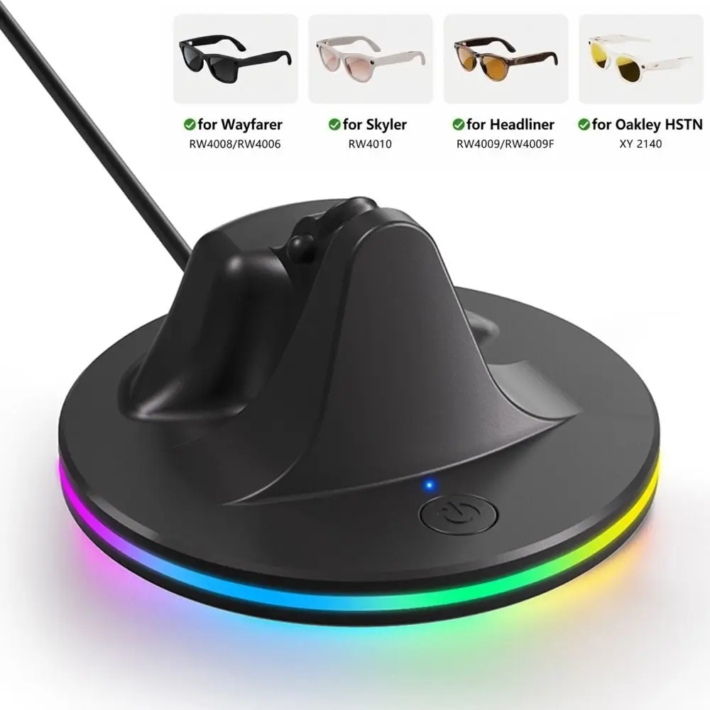 

Портативная зарядная док-станция для умных очков RGB Light Smart Glasses: безопасная и стабильная зарядка для очков RayBan, Meta, Wayfarer, Headliner, Skyler, HSTN