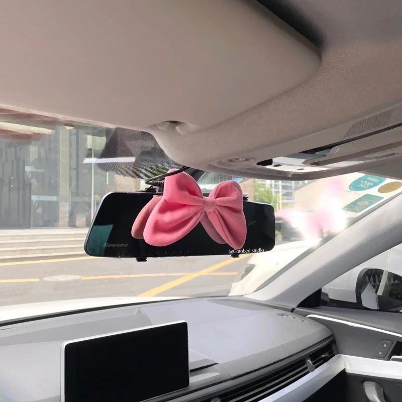 18x9cm Car Electric Bike Decoration Pink Bow Women\'s Scooter Motorcycle Accessories Cute Helmet Bow Ornaments Universal